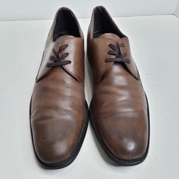 John Varvatos Oxfords Brown Cognac Genuine Leather Shoes Italy Men\'s Sz 10.5 John Varvatos Stanton Derby Oxfords: Hand-dyed Italian  main image 2